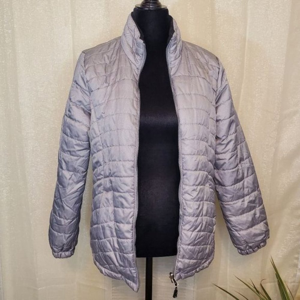 ZEROXPOSUR Women's Puffer Zip Up Jacket, Medium, Black & Gray - Picture 3 of 14
